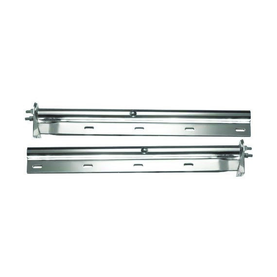 MUD FLAP HANGER STRAIGHT 1-1/8" SPACING BETWEEN BOLT. CHROME SOLD BY PAIR F247585 Tractolaser