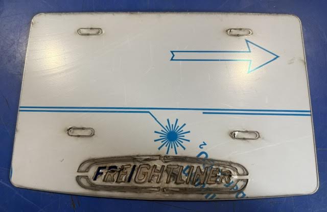 FREIGTHLINER LOGO License Plate Frame - Stainless Tractolaser