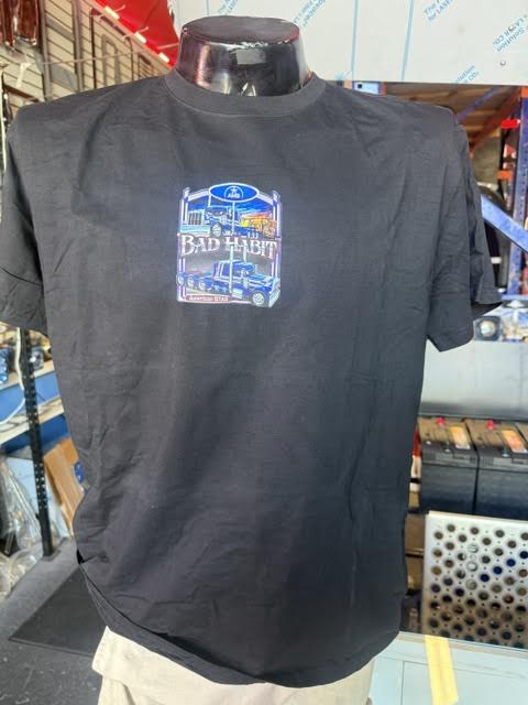 Truck T-shirts AMS BLACK/BLUE BAD HABIT Truck T-shirt Designs size XL Tractolaser