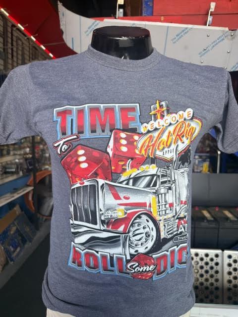 Truck T-shirts TIME GRAY/RED Custom Truck T-shirt Designs size S Tractolaser