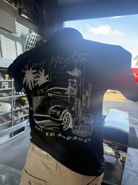 Truck T-shirts LONG NIGHTS BLACK/GREEN Custom Truck T-shirt Designs size S Tractolaser