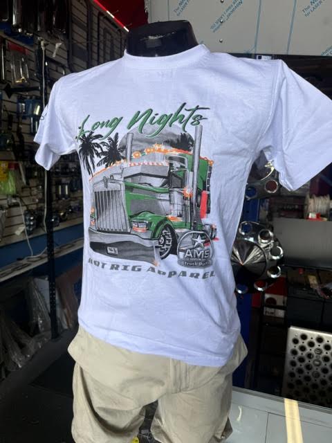 Truck T-shirts LONG NIGHTS Custom Truck T-shirt Designs size M Tractolaser