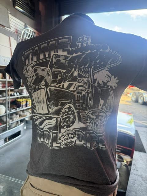 Truck T-shirts TIME GRAY/RED Custom Truck T-shirt Designs size S Tractolaser