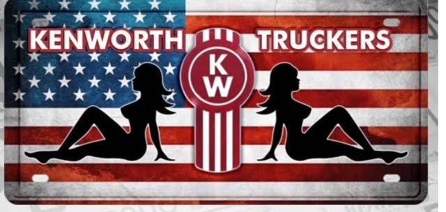CHAPA (PLACA) DE LUJO LOGO KENWORTH BANDERA EEUU MUÑECA Tractolaser