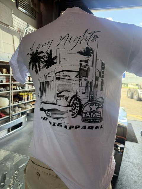 Truck T-shirts LONG NIGHTS Custom Truck T-shirt Designs size M Tractolaser