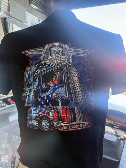 Truck T-shirts AMS BLACK/BLUE Truck T-shirt Designs size XL Tractolaser