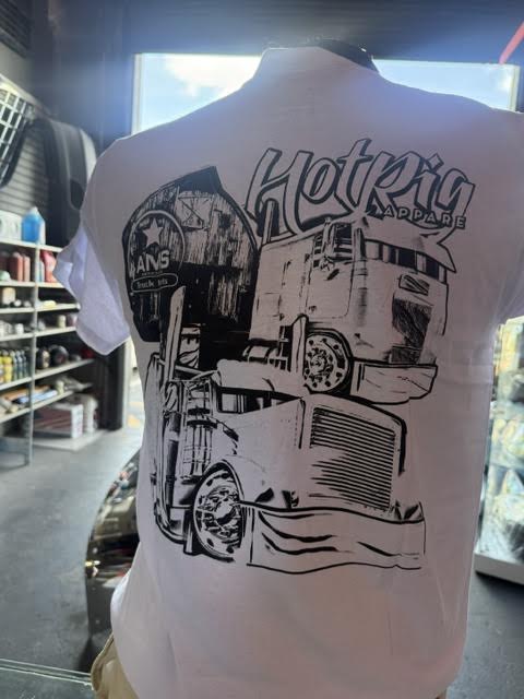 Truck T-shirts HOT WHITE/RED Custom Truck T-shirt Designs size S Tractolaser