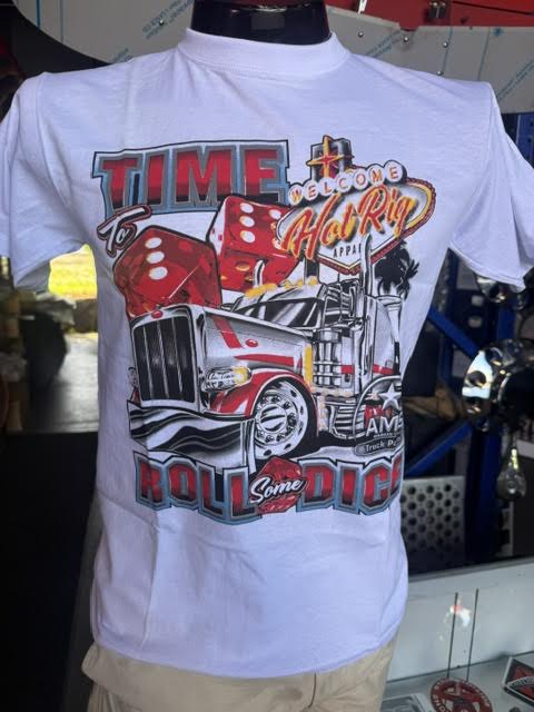 Truck T-shirts TIME WHITE/RED Custom Truck T-shirt Designs size M Tractolaser