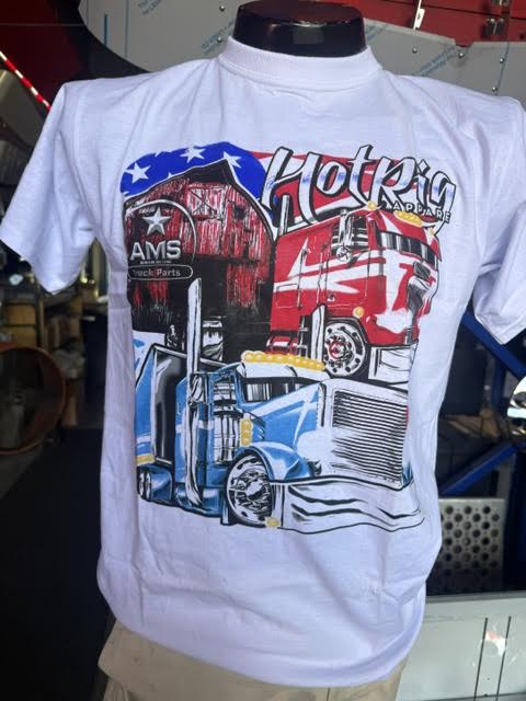 Truck T-shirts HOT WHITE/RED Custom Truck T-shirt Designs size S Tractolaser