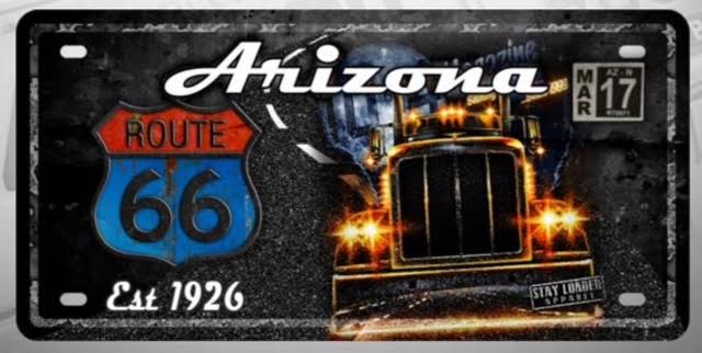 CHAPA (PLACA) DE LUJO ARIZONA 66 Tractolaser