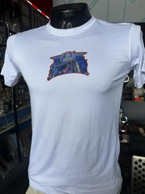 Truck T-shirts AMS WHITE/BLUE Truck T-shirt Designs size M Tractolaser