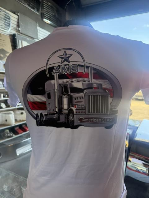 Truck T-shirts AMS GRAY TRUCK FLAG EEUU T-shirt Designs size M Tractolaser