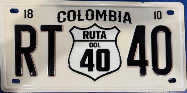 CHAPA (PLACA) DE LUJO RT 40 COLOMBIA Tractolaser
