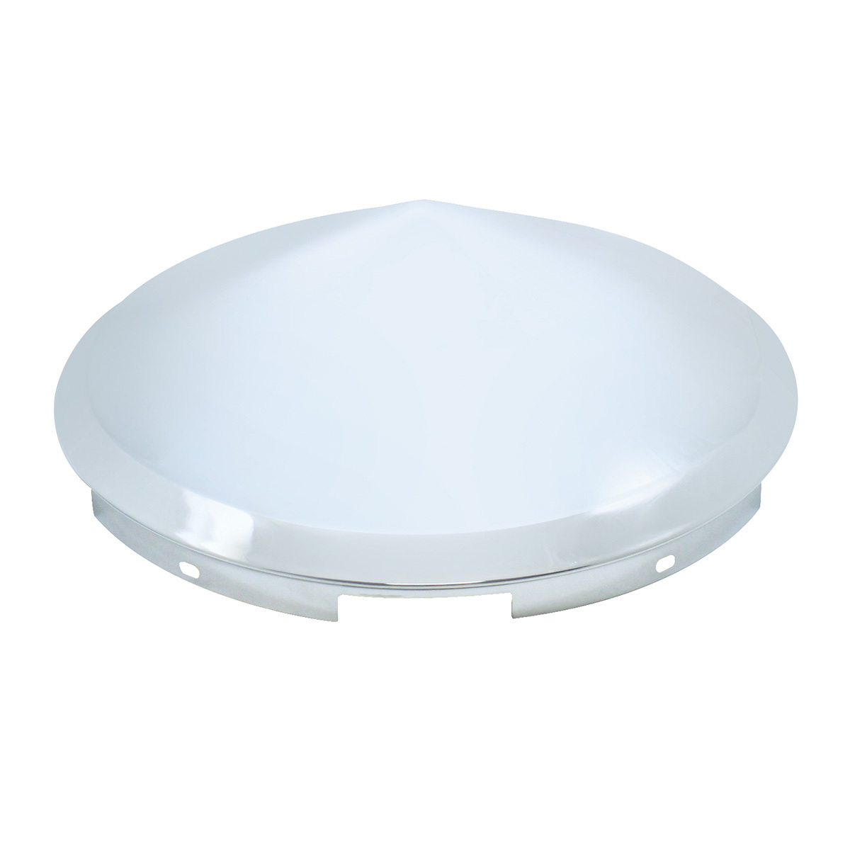 4 Even Notched stainless steel Pointed Front Hubcap - 1" Lip Tractolaser