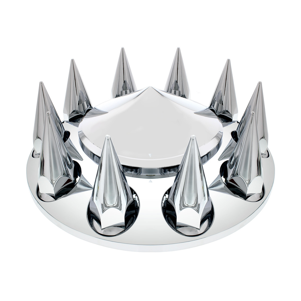 Pointed Front Axle Cover With 33mm Spike Thread-On Nut Covers - CHROME 10241 UP Tractolaser