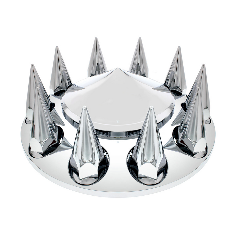 Pointed Front Axle Cover With 33mm Spike Thread-On Nut Covers - CHROME 10241 UP Tractolaser
