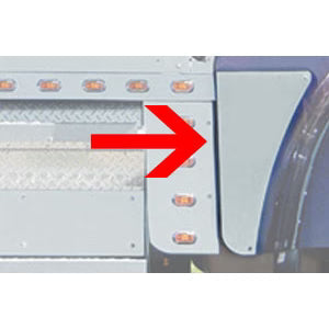 Kenworth w900L stainless steel lower hood extension panels - PAIR Tractolaser