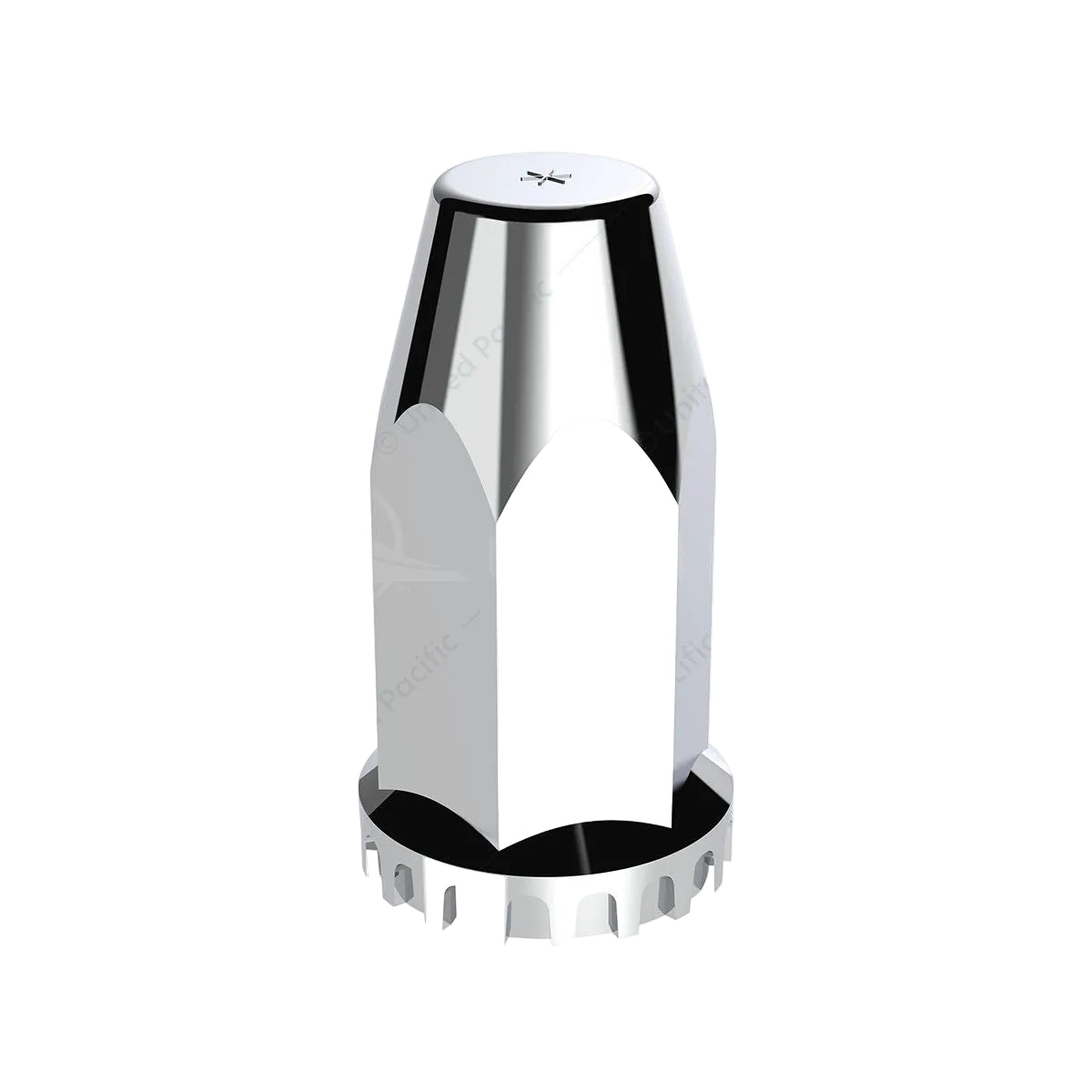 33mm X 4" Chrome Plastic Extra Tall Nut Cover With Flange - Thread-On 10572 UP Tractolaser