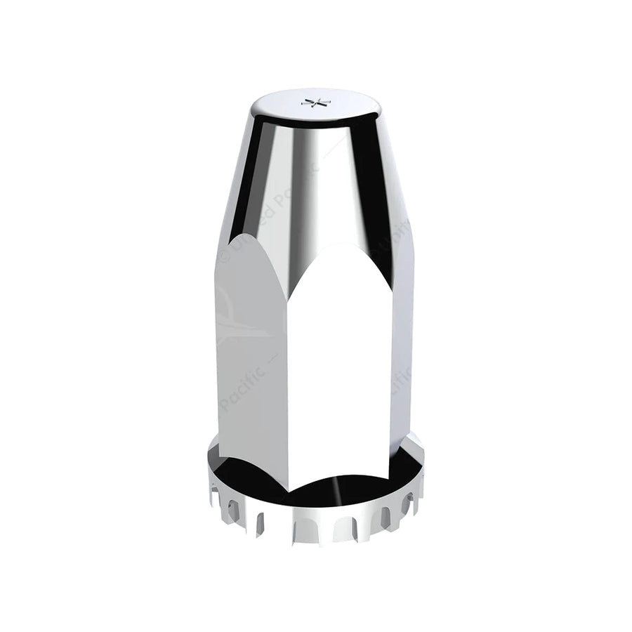 33mm X 4" Chrome Plastic Extra Tall Nut Cover With Flange - Thread-On 10572 UP Tractolaser
