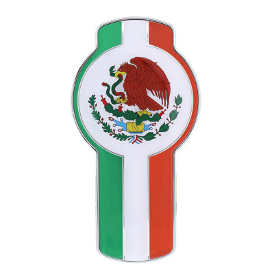 CHROME DIE CAST MEXICO FLAG EMBLEM 10967 UP Tractolaser