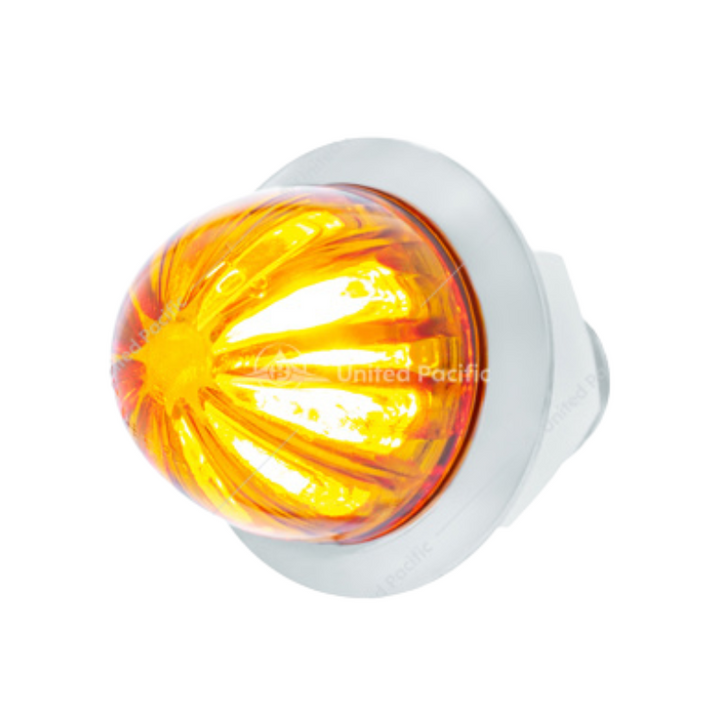 2 LED DUAL FUNCTION 3/4" MINI WATERMELON LIGHT (CLEARANCE/MARKER) - AMBER LED/AMBER LENS 39226 Tractolaser