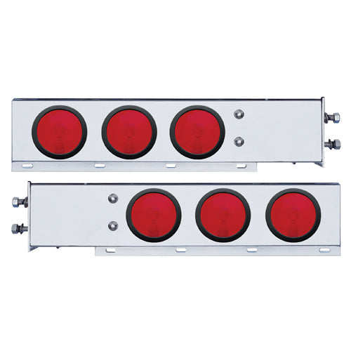 2-1/2" BOLT PATTERN STAINLESS SPRING LOADED LIGHT BAR WITH 6X 4" LIGHTS & GROMMETS (PAIR) 22357 Tractolaser