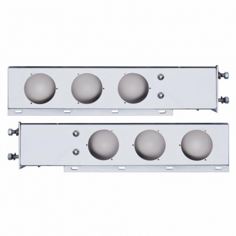 2.5" Bolt Pattern Chrome Spring Loaded Light Bar With 6X 4" Light Cutouts (Pair) Tractolaser