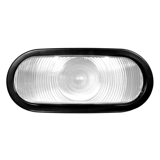 6" Oval Stop Lamp – White, with Bulb, Rubber Gasket, and 12V Connector Tractolaser