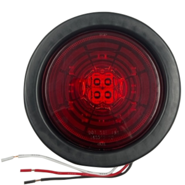 4" ROUND 13 LED RED BRAKE , TURN & TAIL WITH GROMMET AND PIGTAIL 12V KTC Tractolaser