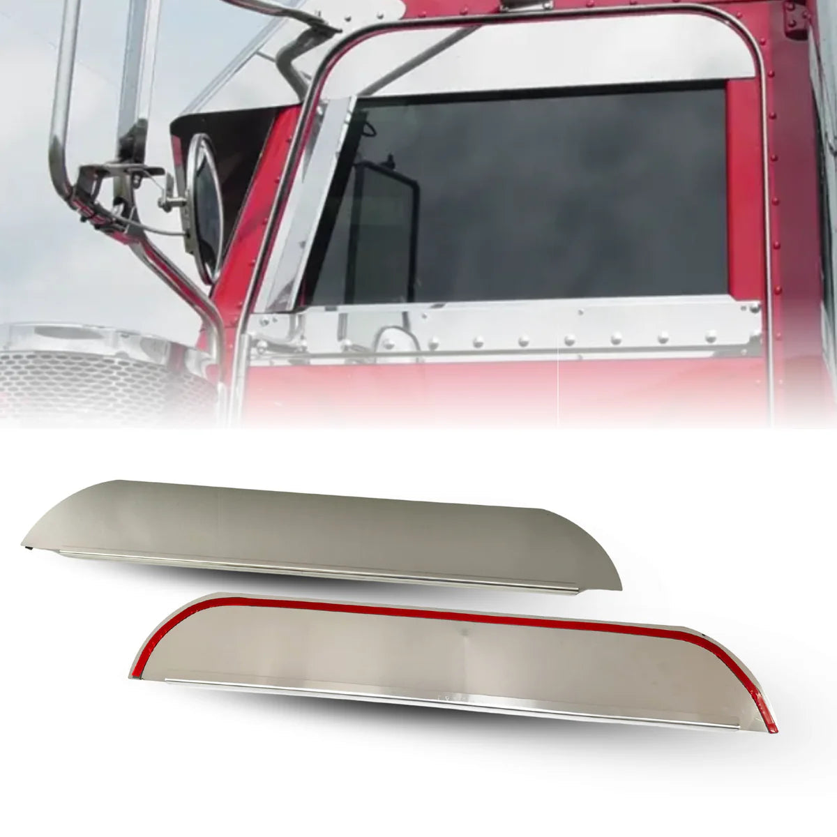 Stainless Steel 6 Inch Drop Windows Chop Top for 2005-2020 Peterbilt – Aftermarketus Tractolaser