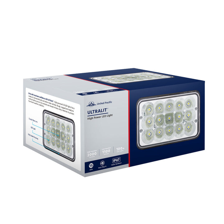ULTRALIT - 15 High Power LED Rectangular Light 34124 UP Tractolaser