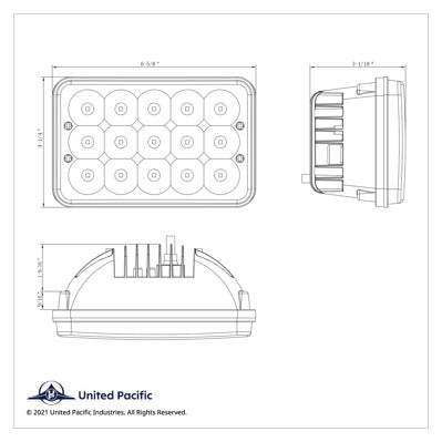 ULTRALIT - 15 High Power LED Rectangular Light 34124 UP Tractolaser