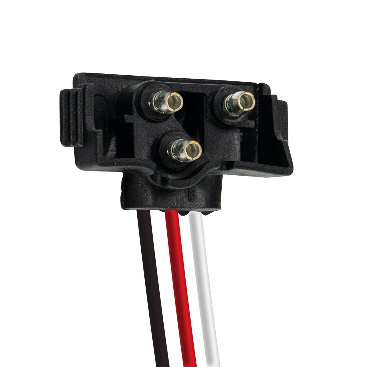 3 Wire Pigtail With 3 Prong Right Angle Plug - 12" Lead Tractolaser