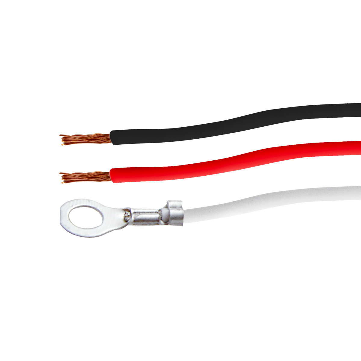3 Wire Pigtail With 3 Prong Right Angle Plug - 12" Lead Tractolaser