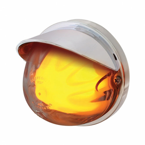 9 LED DUAL FUNCTION GLOLIGHT WATERMELON FLUSH MOUNT KIT WITH VISOR - AMBER LED/CLEAR LENS 34406 Tractolaser