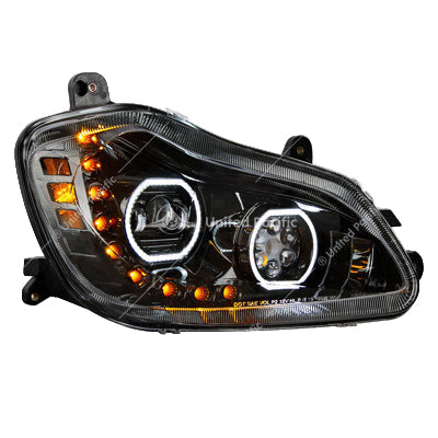 BLACK 10 LED HEADLIGHT FOR 2013-2021 KENWORTH T680 - PASSENGER SIDE 35744 Tractolaser