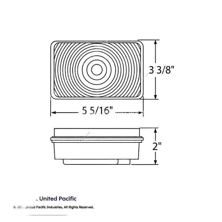 36410 UP Rectangular Back-Up Light (Each) WHITE Tractolaser