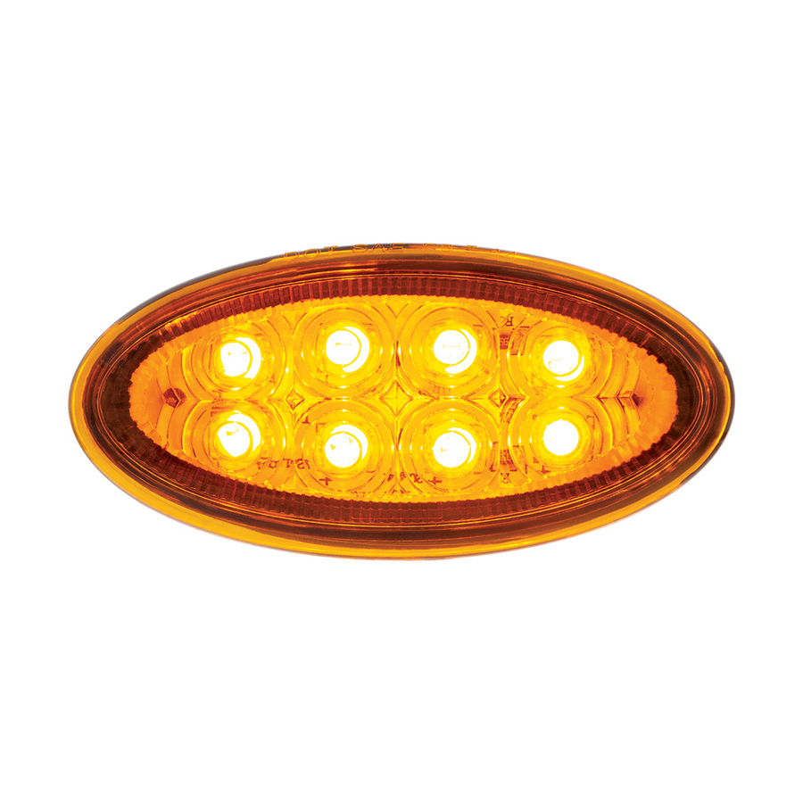 8 LED Fender Parking & Turn Signal Light For Peterbilt 386 (2006-2014) & 387 (2006-2010)-Amber LED/Amber Lens Tractolaser