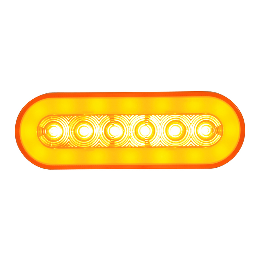 22 LED 6" Oval GloLight (Turn Signal) - Amber LED/Amber Lens Tractolaser