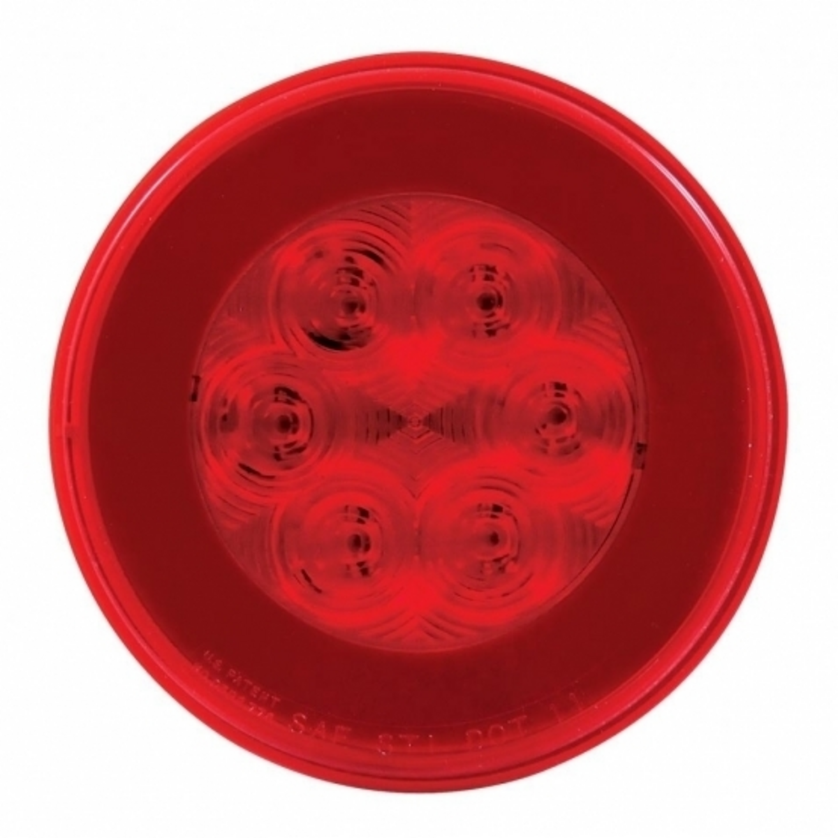 21 LED 4" Round GloLight (Stop, Turn & Tail) - Red LED/Red Lens AMS Tractolaser