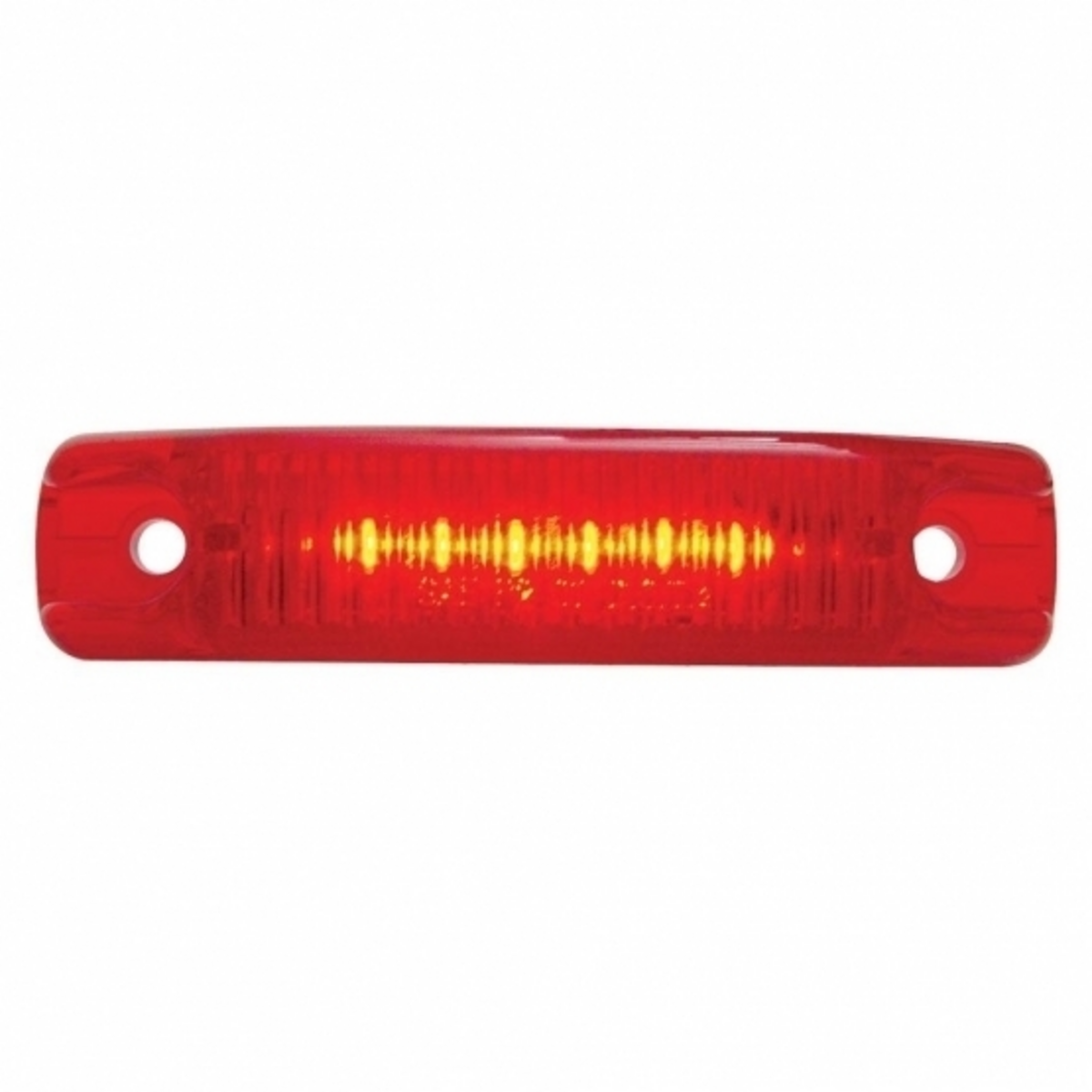 6 LED Rectangular Streamline Light (Clearance/Marker) - Red LED/Red Lens Tractolaser