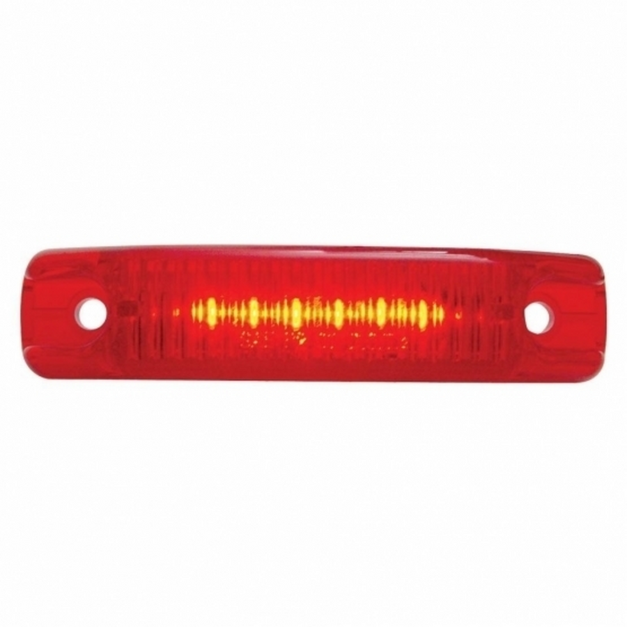 6 LED Rectangular Streamline Light (Clearance/Marker) - Red LED/Red Lens Tractolaser