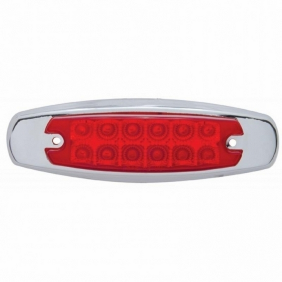LIGHT MARKET RED 12 LED WHIT BEZEL CHROME AMS Tractolaser