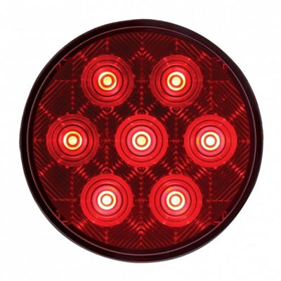 7 LED 4" Round Competition Series Light (Stop, Turn & Tail) - Red LED/Red Lens Tractolaser