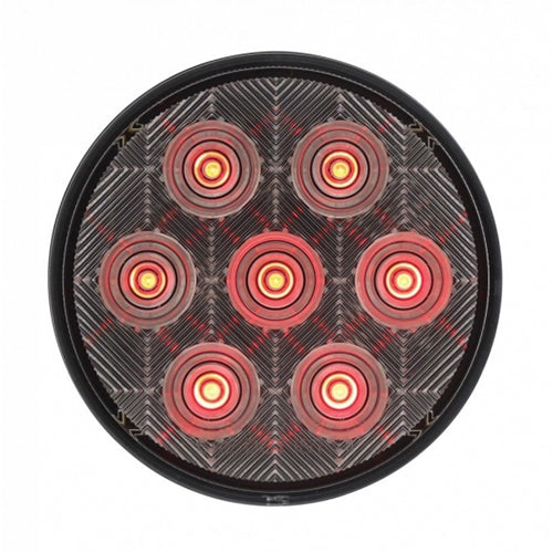 7 LED 4" ROUND COMPETITION SERIES LIGHT (STOP, TURN & TAIL) - RED LED/CLEAR LENS (BULK) 39118 Tractolaser