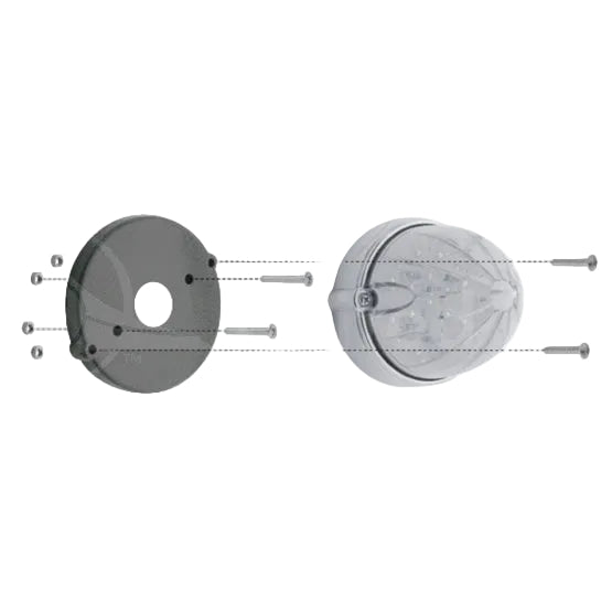 Chrome LED Light Flush Mount Base For Grakon 1000 Style Lights (Bulk) 39209 UP Tractolaser