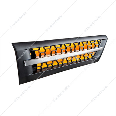 HOOD AIR INTAKE GRILLE WITH AMBER LED FOR 2018-2024 FREIGHTLINER CASCADIA 126 - PASSENGER 42864 Tractolaser