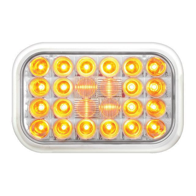 AMBER CLEAR RECTANGULAR 24 LED SEALED Tractolaser