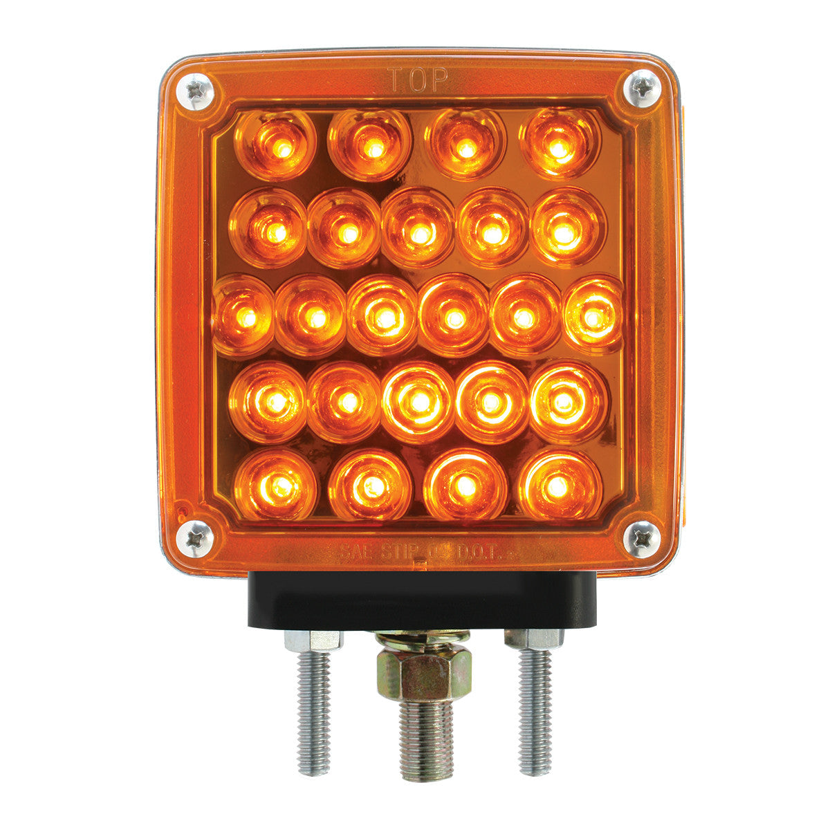 AMS-374AR-L Pearl Series Square Double Face LED Light RED/AMB LEFT Tractolaser