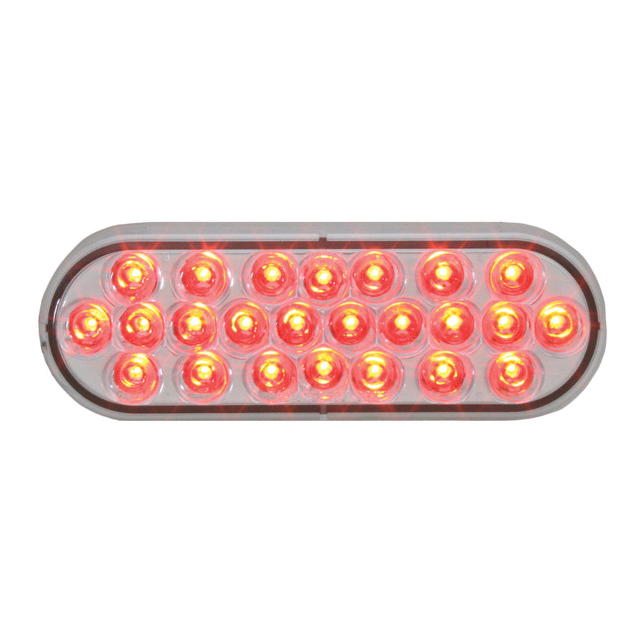 Pearl Series Oval LED Light RED/CLEAR Tractolaser